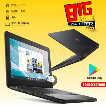 Dell Chromebook, 4GB Ram, Play Store, 360° Touchscreen, Bluetooth, Webcam, Google Play, Chrome OS, 3189
