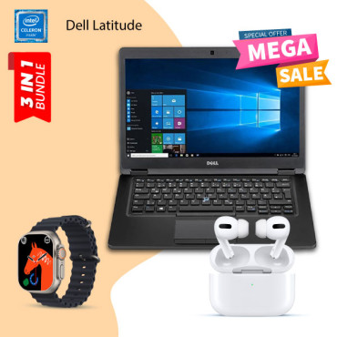 3 In 1 Bundle Offer, Dell Latitude 3180 Laptop 4GB, 64GB, Windows 10,With I7 Plus Smart Watch, Ear 3 Wireless Bluetooth Dual Earpods, LTD80